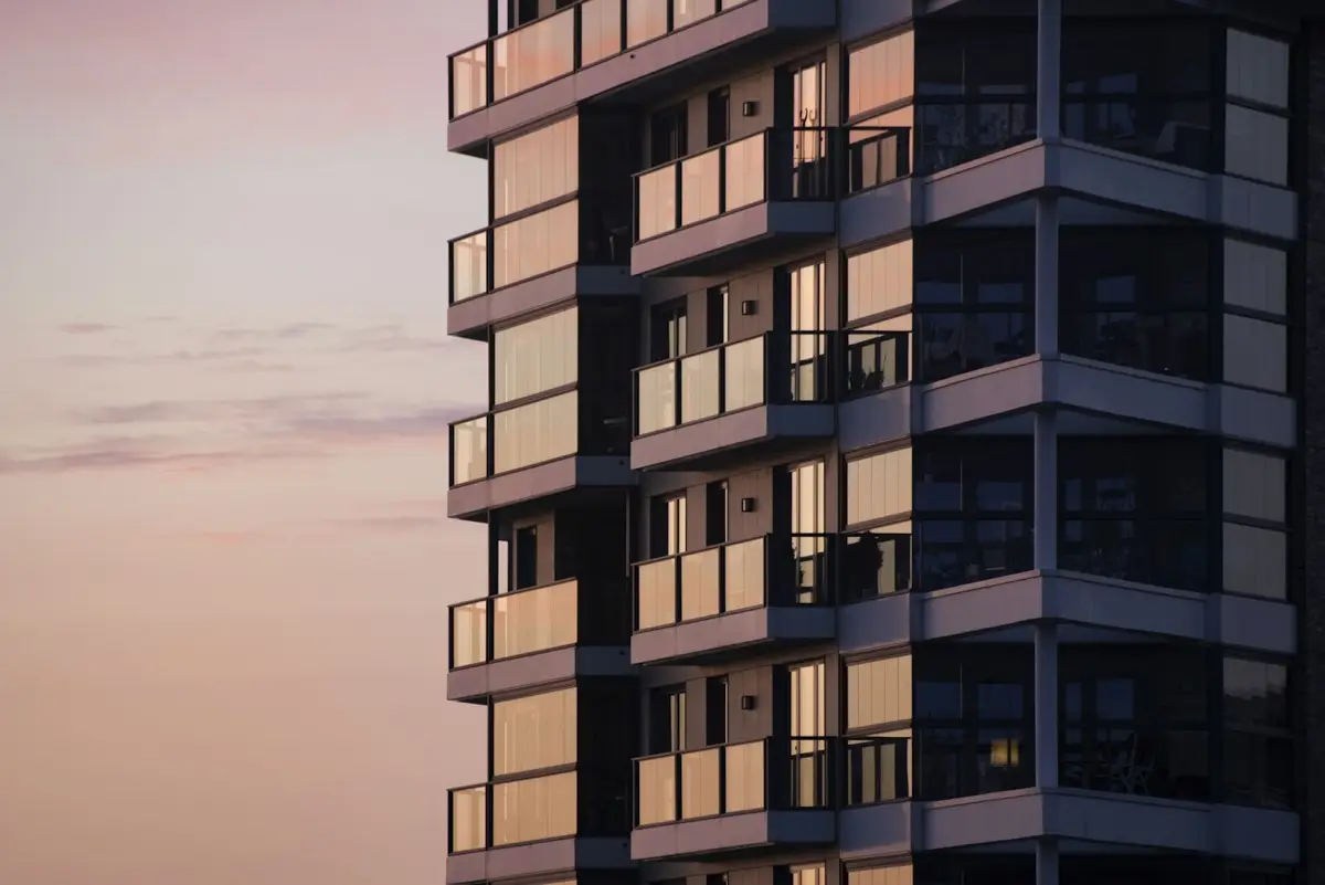 The exterior of an apartment building