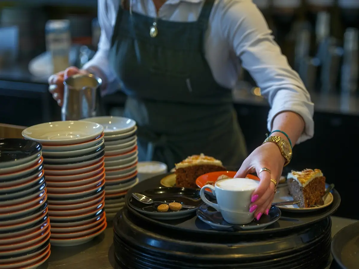 Staff plating food in an independent restaurant