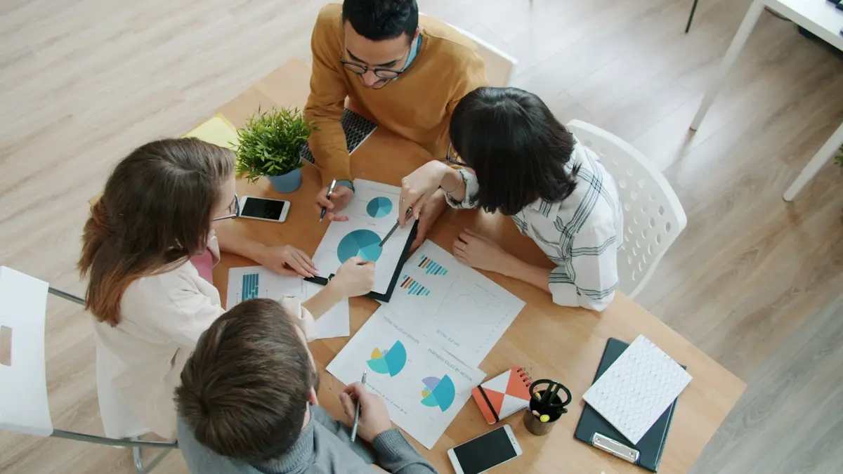 A team working around a shared table